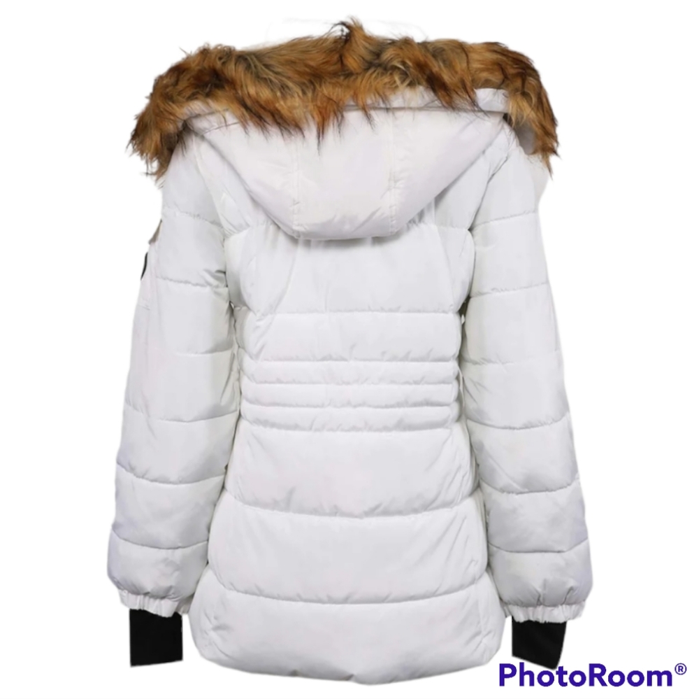 MADDEN GIRL WOMEN'S PUFFER JACKET, WHITE L - Picture 6 of 16